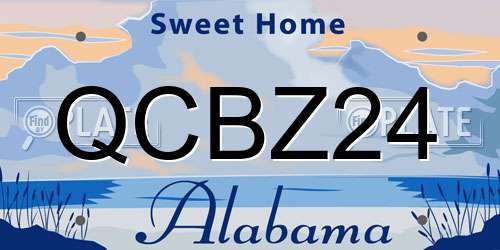 QCBZ24 Alabama License Plate
