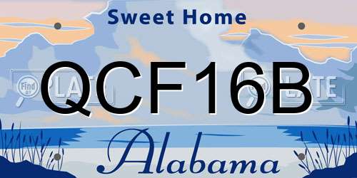 QCF16B Alabama License Plate