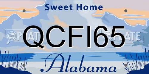 QCFI65 Alabama License Plate