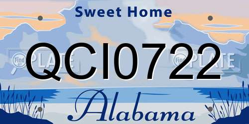 QCI0722 Alabama License Plate