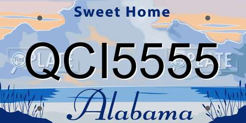 QCI5555 Alabama License Plate
