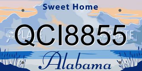 QCI8855 Alabama License Plate