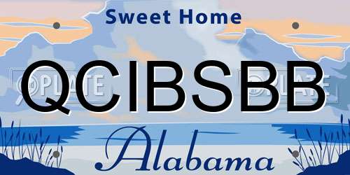QCIBSBB Alabama License Plate