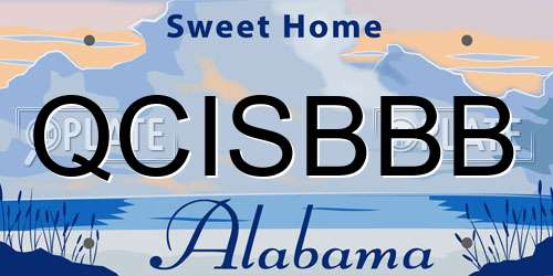 QCISBBB Alabama License Plate