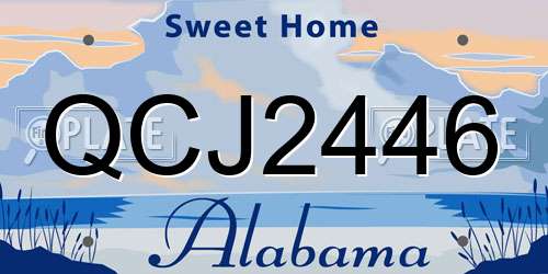 QCJ2446 Alabama License Plate