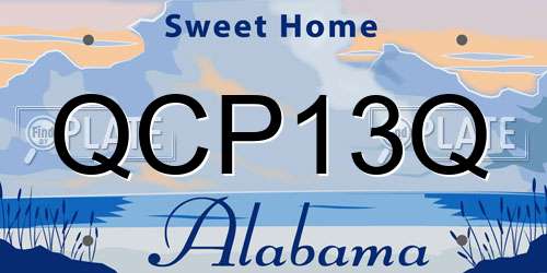 QCP13Q Alabama License Plate