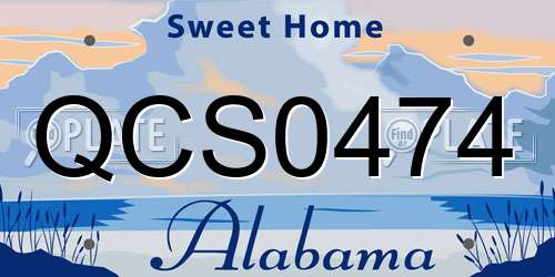 QCS0474 Alabama License Plate