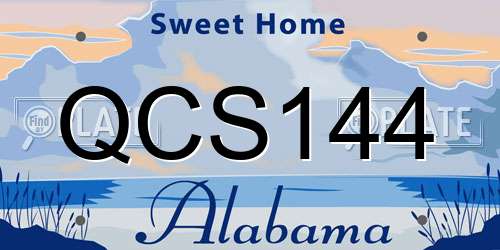 QCS144 Alabama License Plate