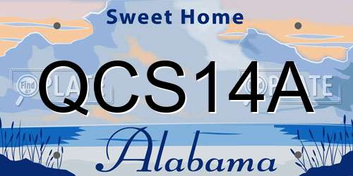 QCS14A Alabama License Plate