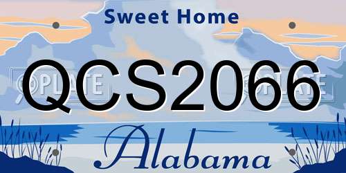 QCS2066 Alabama License Plate
