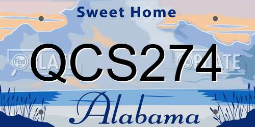 QCS274 Alabama License Plate
