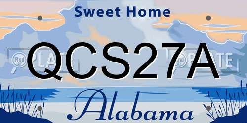 QCS27A Alabama License Plate