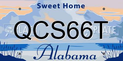 QCS66T Alabama License Plate