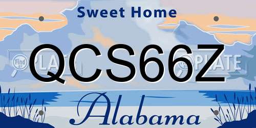 QCS66Z Alabama License Plate