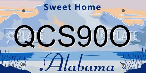 QCS90O Alabama License Plate