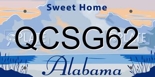 QCSG62 Alabama License Plate