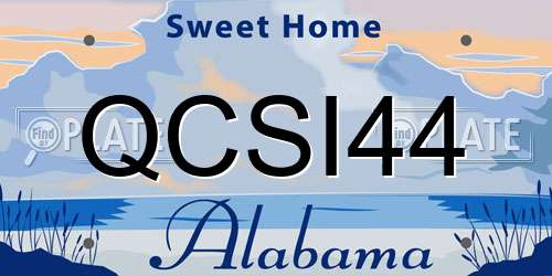 QCSI44 Alabama License Plate