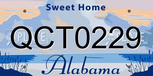 QCT0229 Alabama License Plate