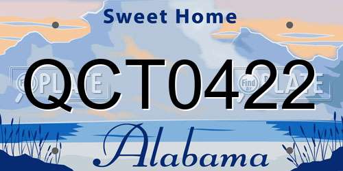 QCT0422 Alabama License Plate