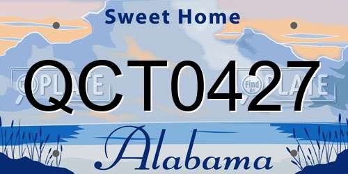 QCT0427 Alabama License Plate