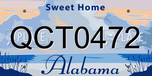 QCT0472 Alabama License Plate