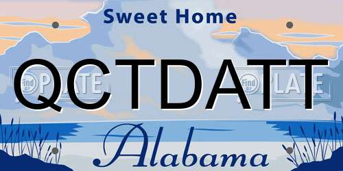 QCTDATT Alabama License Plate