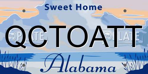 QCTOATT Alabama License Plate