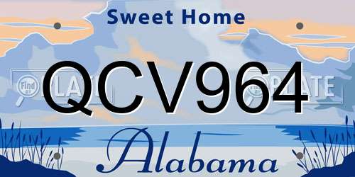 QCV964 Alabama License Plate