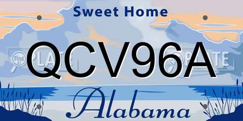 QCV96A Alabama License Plate