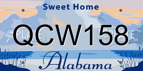 QCW158 Alabama License Plate