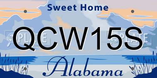 QCW15S Alabama License Plate