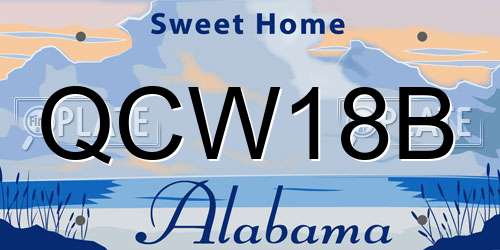 QCW18B Alabama License Plate