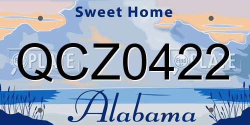 QCZ0422 Alabama License Plate