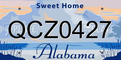 QCZ0427 Alabama License Plate