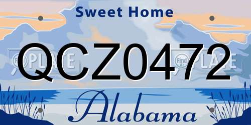 QCZ0472 Alabama License Plate