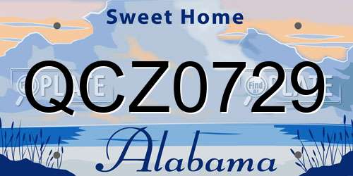 QCZ0729 Alabama License Plate