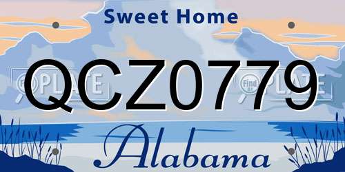 QCZ0779 Alabama License Plate
