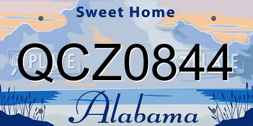 QCZ0844 Alabama License Plate