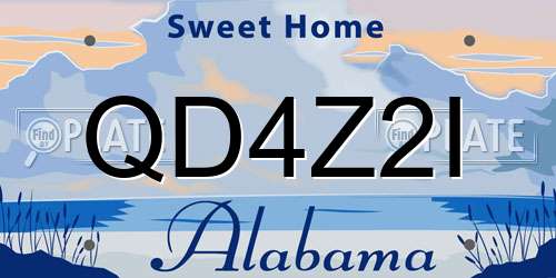 QD4Z2I Alabama License Plate