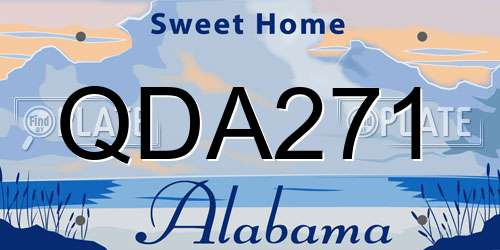 QDA271 Alabama License Plate