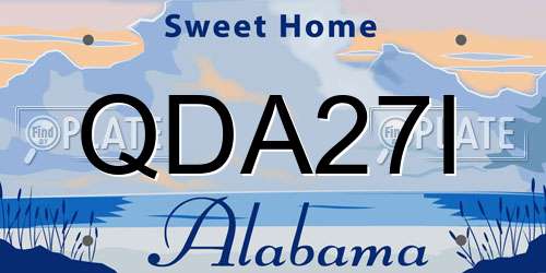 QDA27I Alabama License Plate