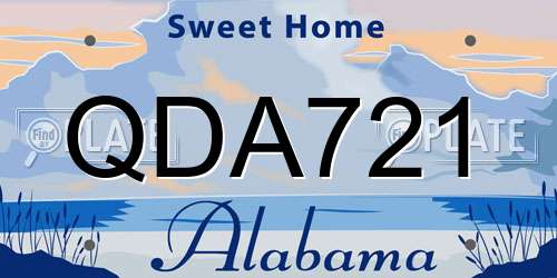 QDA721 Alabama License Plate