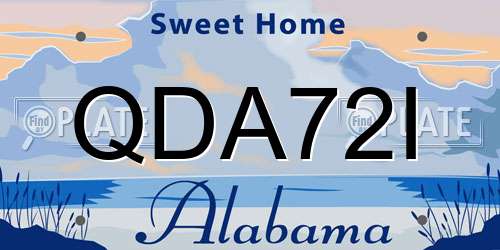 QDA72I Alabama License Plate