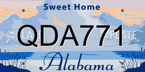 QDA771 Alabama License Plate