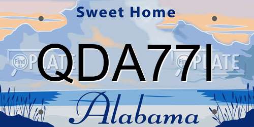 QDA77I Alabama License Plate