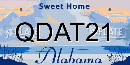 QDAT21 Alabama License Plate