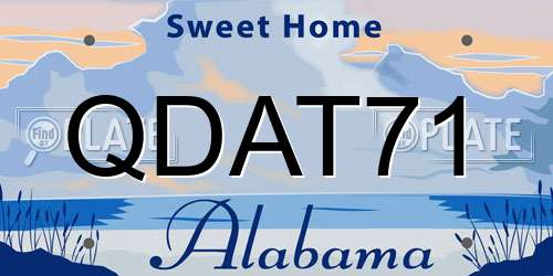 QDAT71 Alabama License Plate
