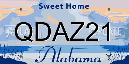 QDAZ21 Alabama License Plate