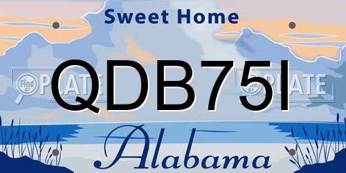 QDB75I Alabama License Plate
