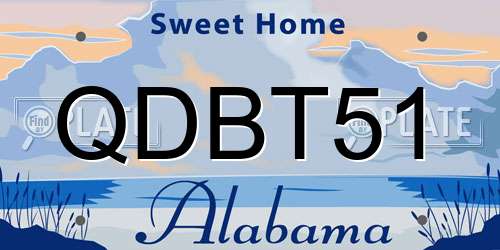 QDBT51 Alabama License Plate